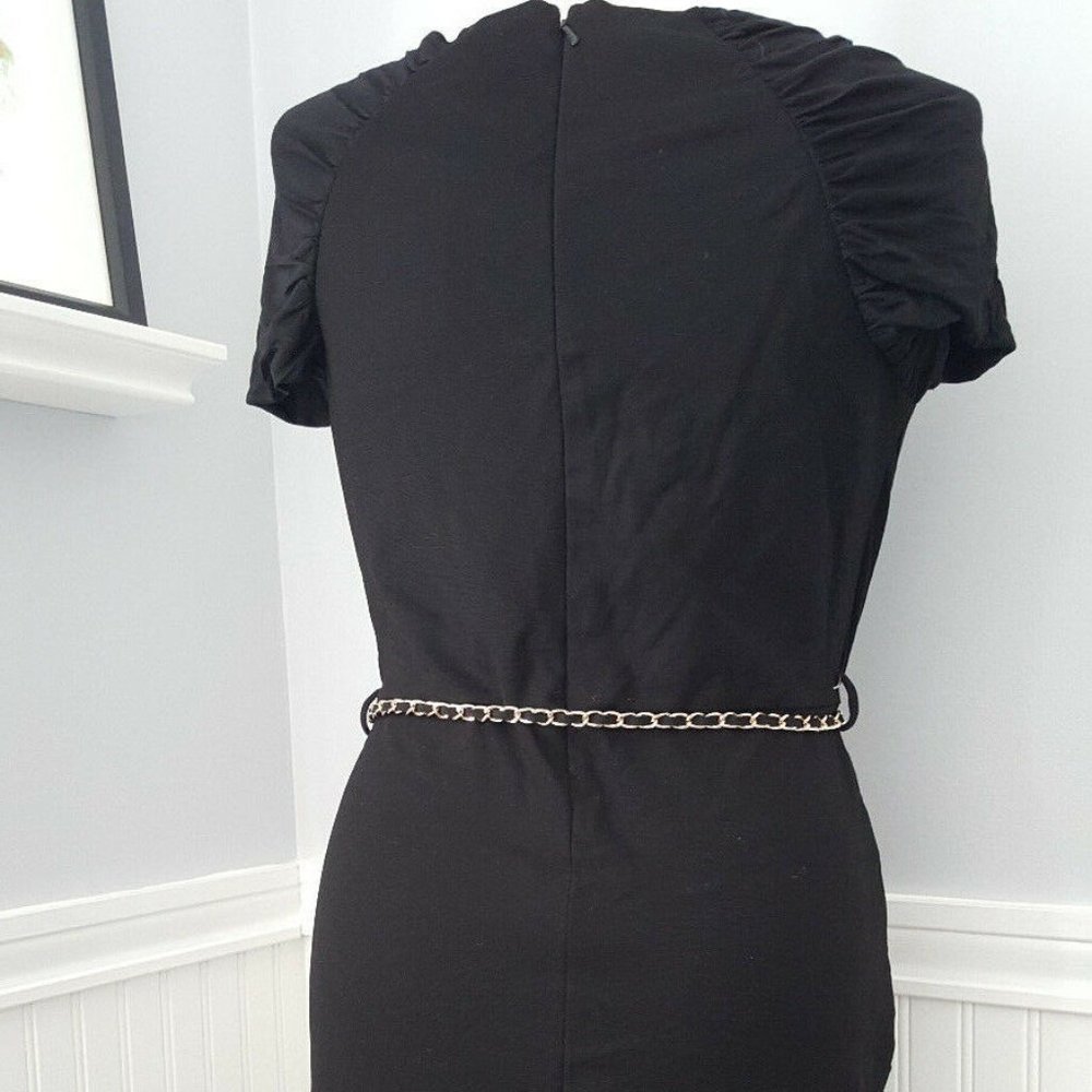 H&M ruched black dress sz M - Picture 2 of 5